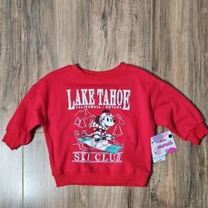 Disney Red Minnie Mouse Ski Club Sweatshirt 18 month NWT